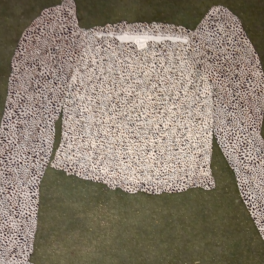 Japna Black and White Textured Blouse